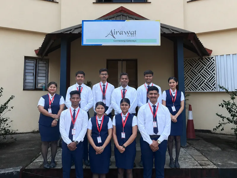 An IESP batch in uniform outside the IESP centre building