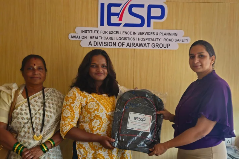 Inside the IESP Alibag centre, at the IESP sign wall